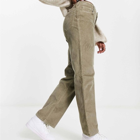 Hollister Denim - Hollister corduroy “Dad Jeans” in green Size 25